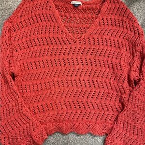 American Eagle Outfitters Red V-Neck Sweater